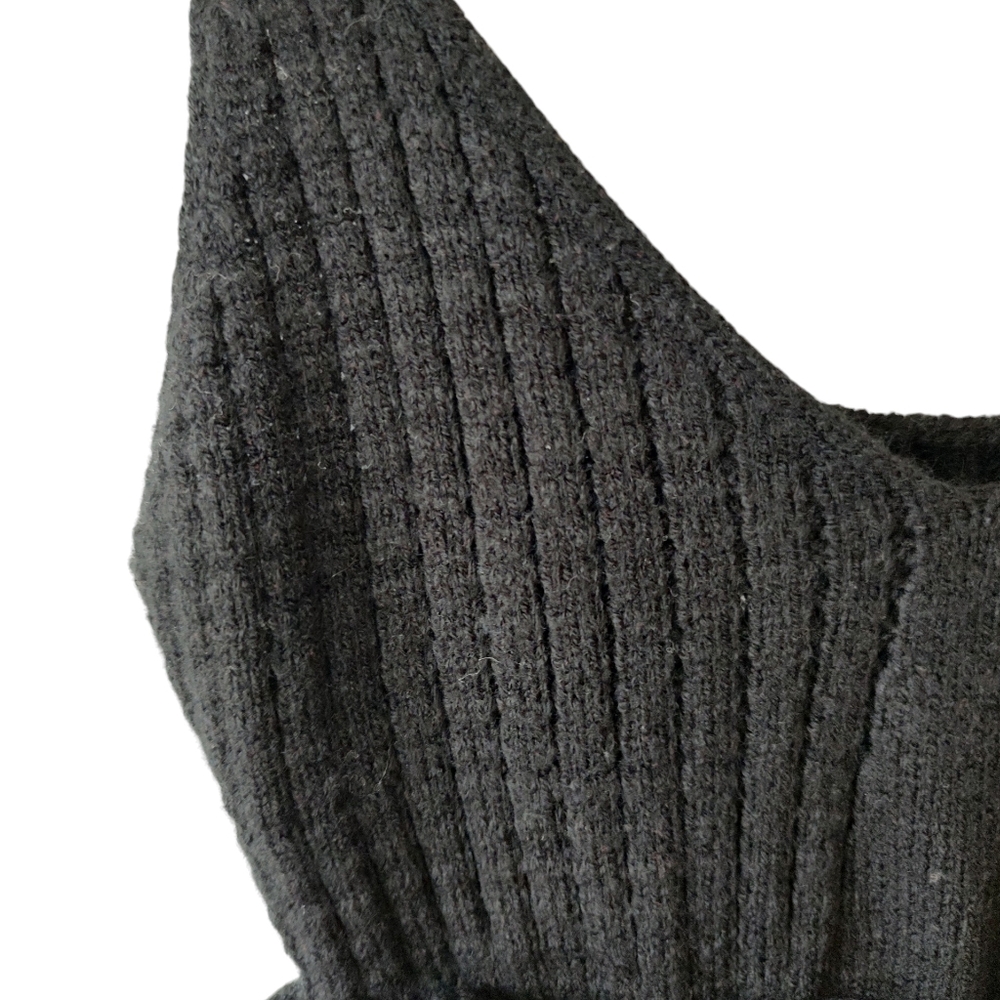 Amazon Sweaty Rocks Black Waffle Ruffle Hem Peplum Cropped Knit Tank Top Size M - Picture 4 of 9